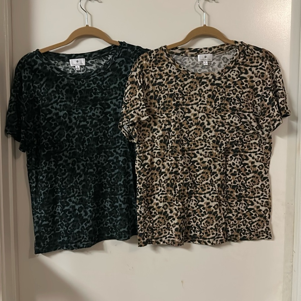 Cheetah print shirts - set of 2